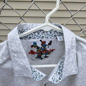 Robert Graham Long Sleeve Casual Shirt White Grey Armstrong XL RFF201517CF